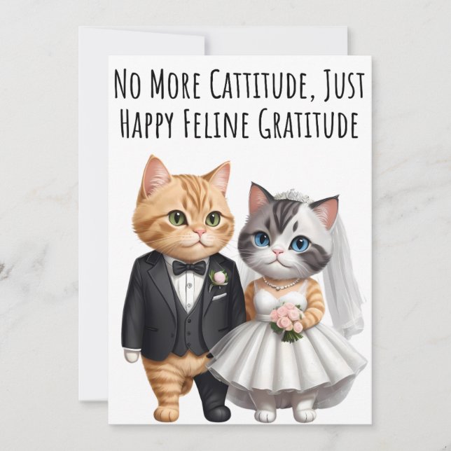Tarjeta de felicitaciones de compromiso para gatos (Anverso)