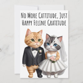 Tarjeta de felicitaciones de compromiso para gatos