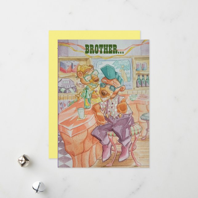 Tarjeta de felicitaciones de cumpleaños de los her (Anverso/Reverso In Situ)