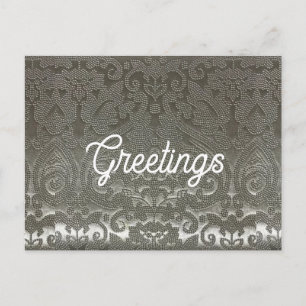 Tarjeta de Felicitaciones de Damasco Plateado