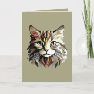 Tarjeta de Felicitaciones de Diseño de Arte de Gat