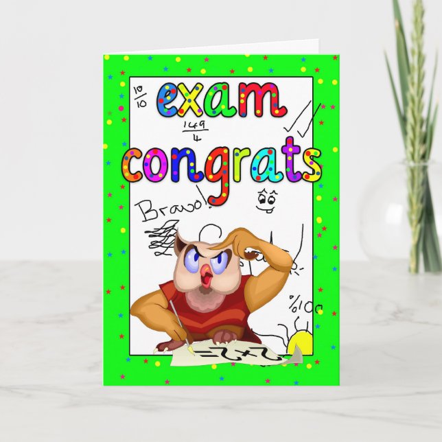 Tarjeta de felicitaciones de examen - Examen (Anverso)