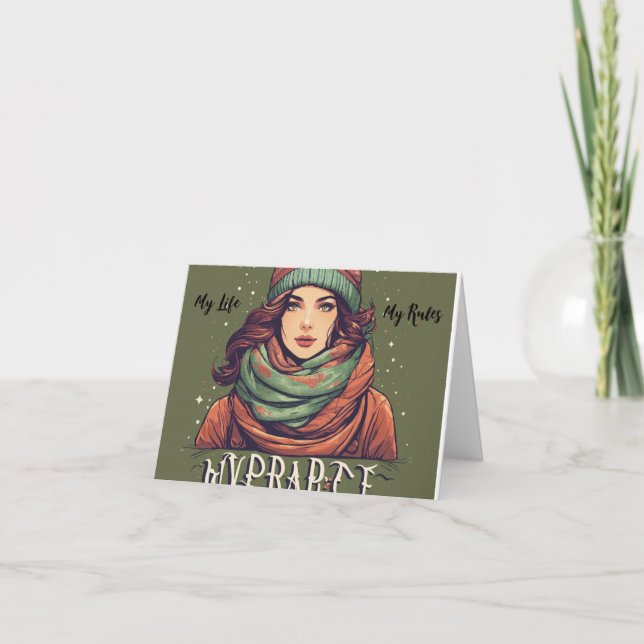 Tarjeta de felicitaciones de expresiones dobladas (Anverso)