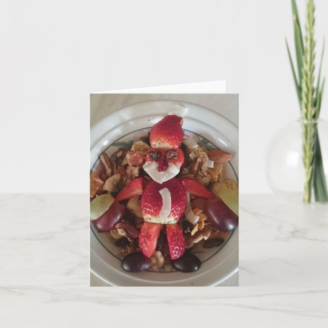 Tarjeta de felicitaciones de Fruity Santa (Anverso)