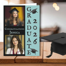 Tarjeta de Felicitaciones de Graduación con Dos Fo