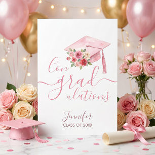 Tarjeta de Felicitaciones de Graduación Floral con