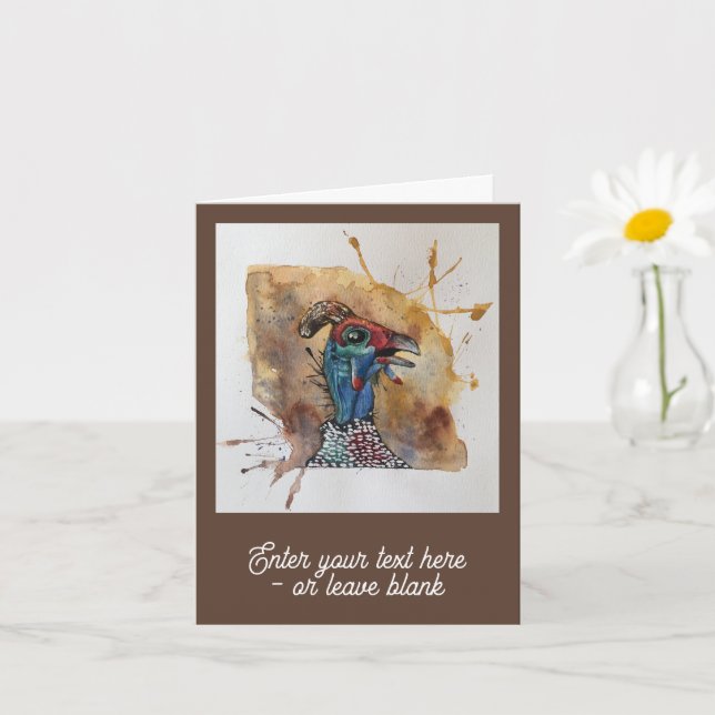 Tarjeta de felicitaciones de Guineafowl Gawping pe (Planta pequeña)