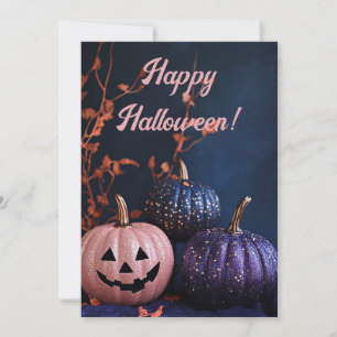Tarjeta de Felicitaciones de Halloween con Calabaz