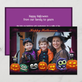 Tarjeta de felicitaciones de Halloween con foto pe