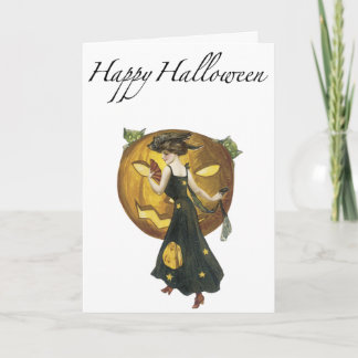 Tarjeta de felicitaciones de Halloween del vintage