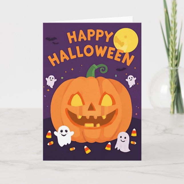 Tarjeta de Felicitaciones de Halloween Espeluznant (Anverso)