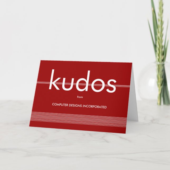 Tarjeta de felicitaciones de Kudos (Anverso)