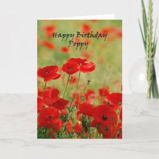 Tarjeta de felicitaciones de la amapola del feliz