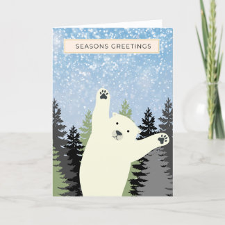Tarjeta de felicitaciones de las temporadas de oso