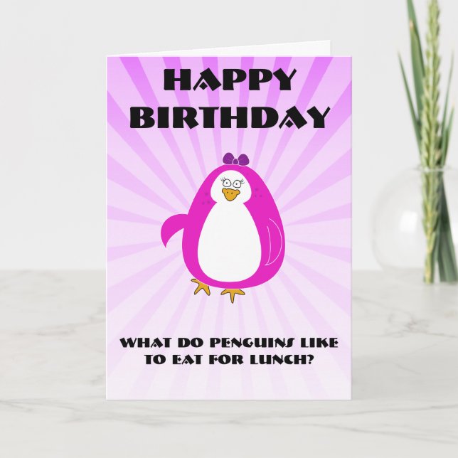 Tarjeta de felicitaciones de Miss Penguin (Anverso)