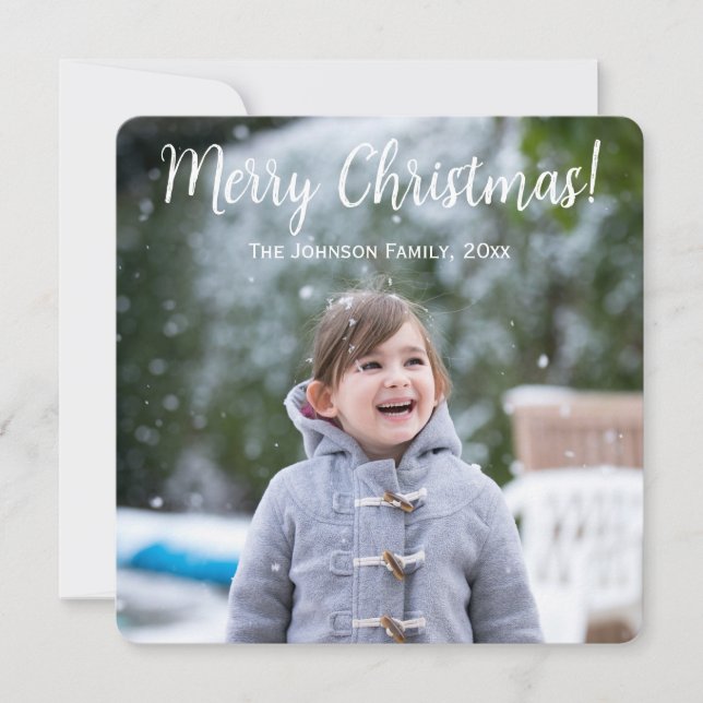 Tarjeta de Felicitaciones de Navidad con Foto (Anverso)