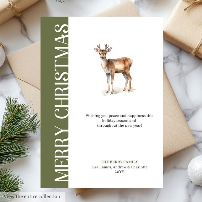 Tarjeta de Felicitaciones de Navidad Neutras y Mod (Trendy Neutral Christmas Greetings Printable Card)