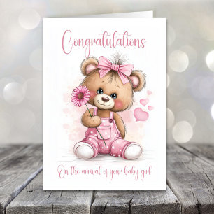 Tarjeta de felicitaciones de osito de peluche para