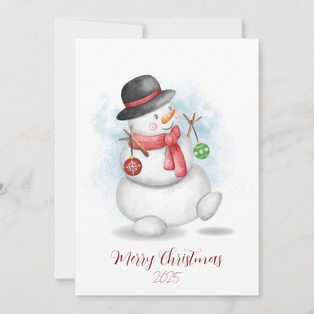 Tarjeta de felicitaciones de Papá Noel de Navidad  (Anverso)