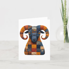 Tarjeta de felicitaciones de Patchwork Ram