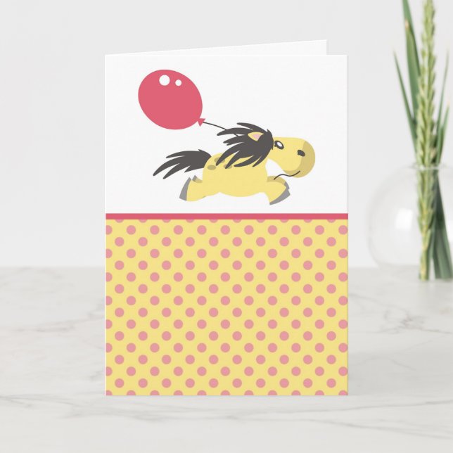 Tarjeta de felicitaciones de Pony y Balloon (Anverso)