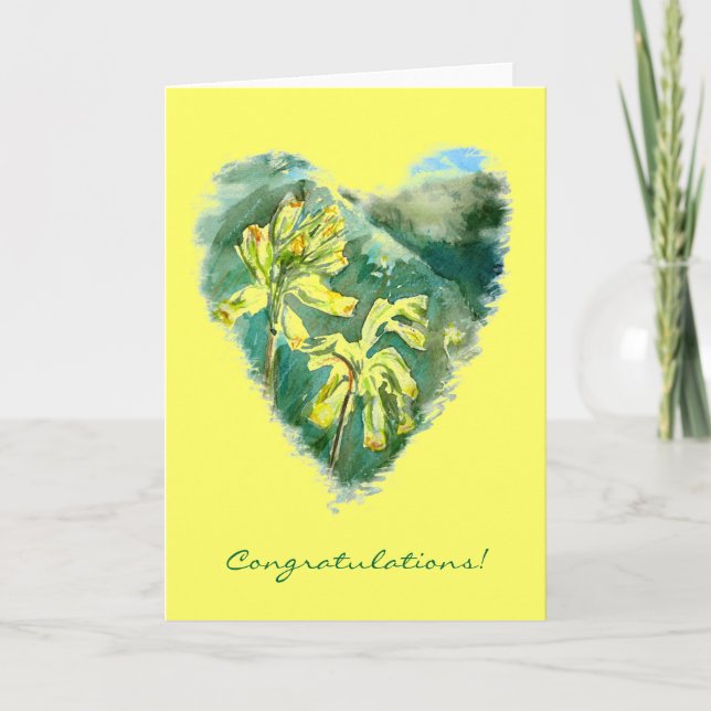 Tarjeta de felicitaciones de Primula veris Green H (Anverso)