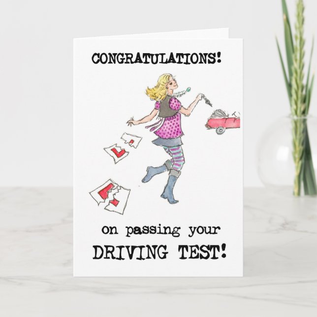 Tarjeta de felicitaciones de prueba de conducción (Anverso)