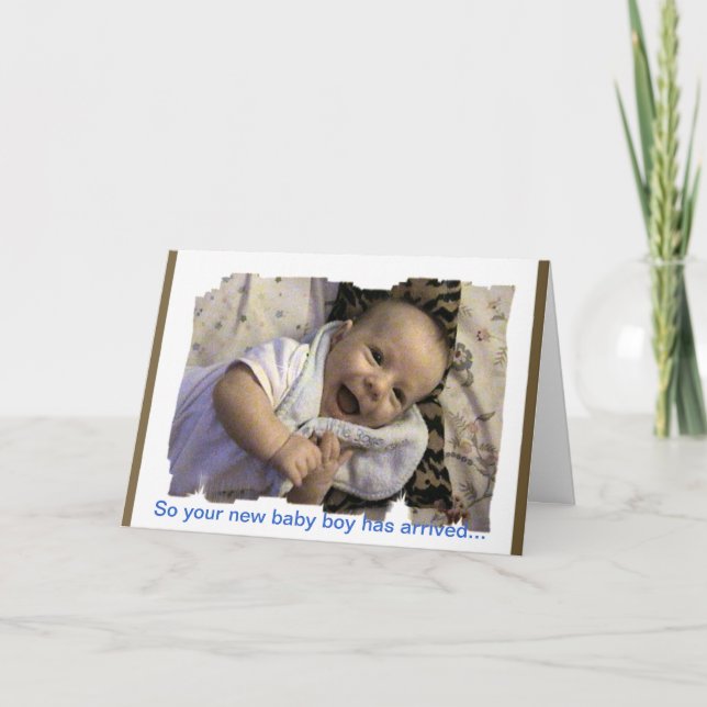 Tarjeta de felicitaciones de recién nacido Boy (Anverso)