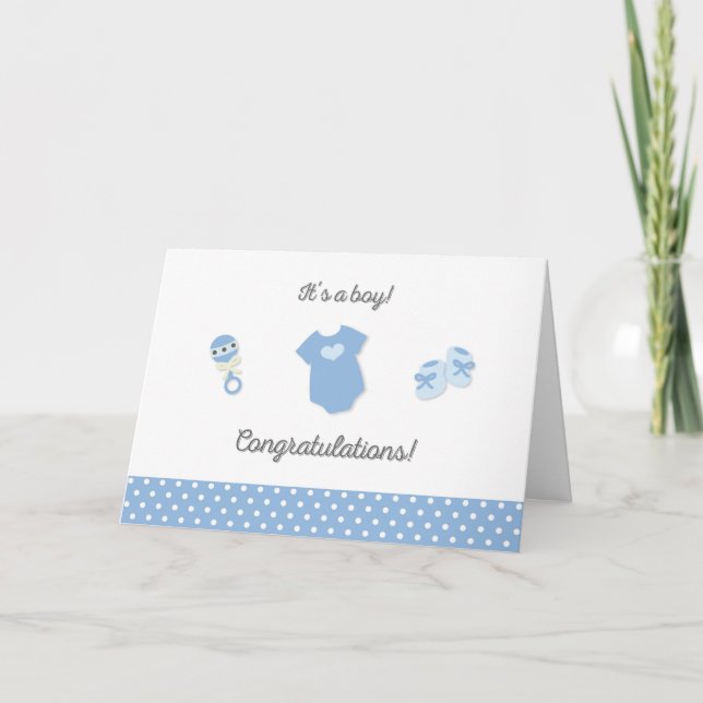 Tarjeta de felicitaciones de recién nacido Boy (Anverso)