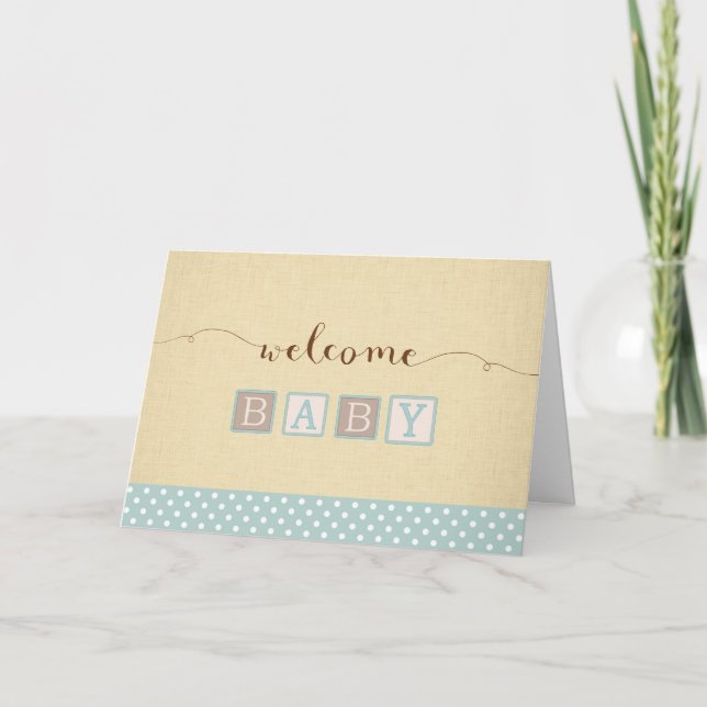 Tarjeta de felicitaciones de recién nacido Boy (Anverso)