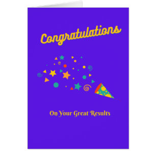 Tarjeta de felicitaciones de resultados de examen