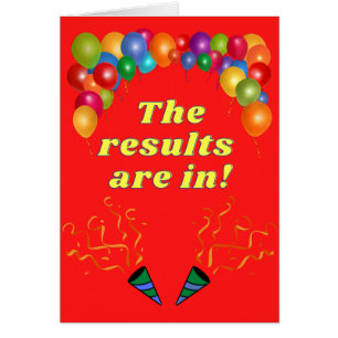 Tarjeta de felicitaciones de resultados de examen
