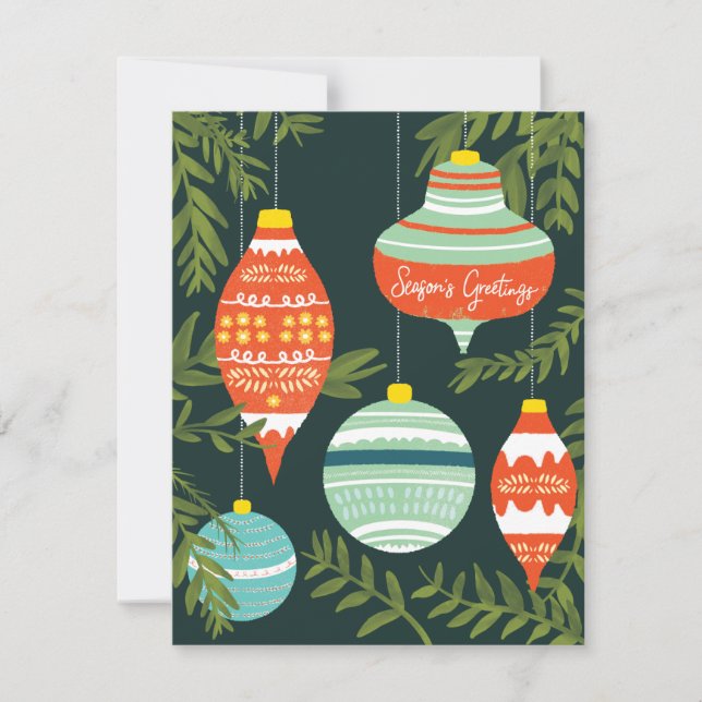 Tarjeta de felicitaciones de temporada de Ornament (Anverso)