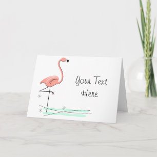 Tarjeta de felicitaciones de texto Flamingo Ocean