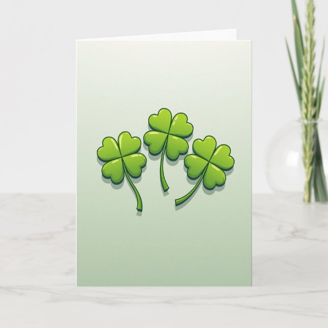 Tarjeta de Felicitaciones de Trébol de la Suerte (Anverso)