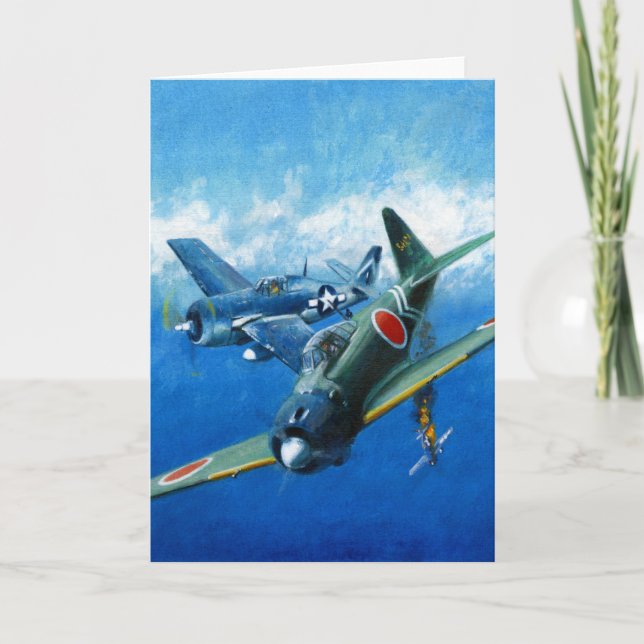 Tarjeta de felicitaciones de Vintage Dogfight (Anverso)