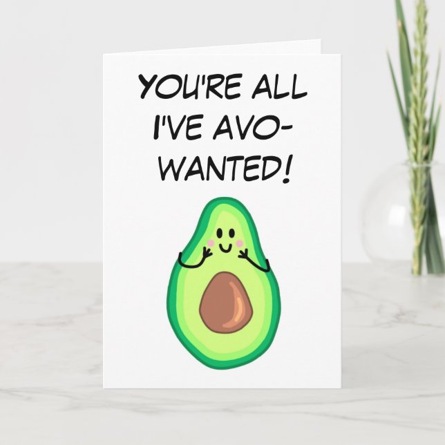 Tarjeta de felicitaciones del aguacate (Anverso)