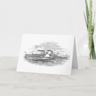 Tarjeta de felicitaciones del barco de vapor de