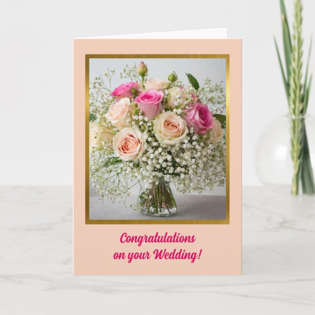 Tarjeta de felicitaciones del boda (Anverso)