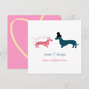 Tarjeta de felicitaciones del Boda Dachshund