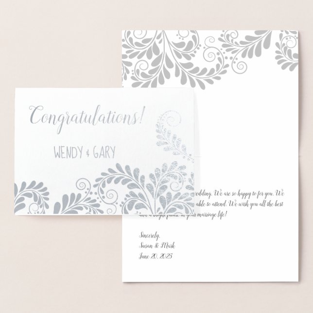 Tarjeta de felicitaciones del Boda de Relieve meta (Demostración)