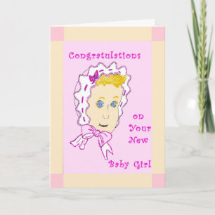 Tarjeta de felicitaciones del Chica de recién naci