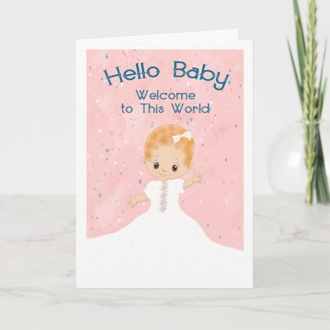 Tarjeta de felicitaciones del Chica de recién naci (Anverso)