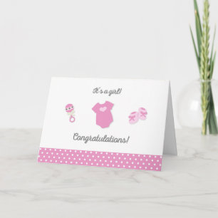 Tarjeta de felicitaciones del Chica de recién naci