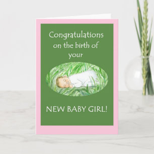 Tarjeta de felicitaciones del Chica de recién naci