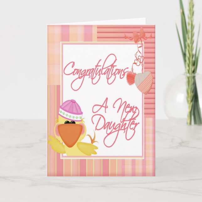 Tarjeta de felicitaciones del Chica de recién naci (Anverso)