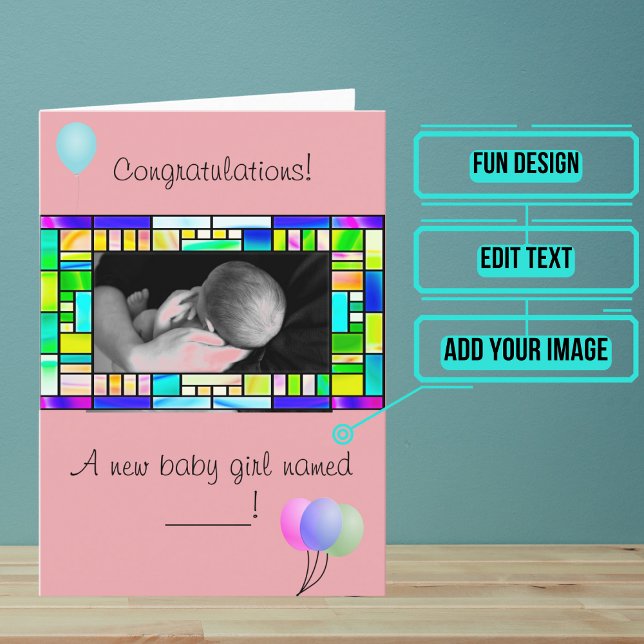 Tarjeta de felicitaciones del Chica del Recién nac (This lovely card is for someone who just had a new baby.)