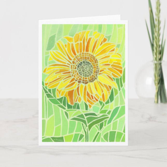 Tarjeta de felicitaciones del mosaico del girasol (Anverso)