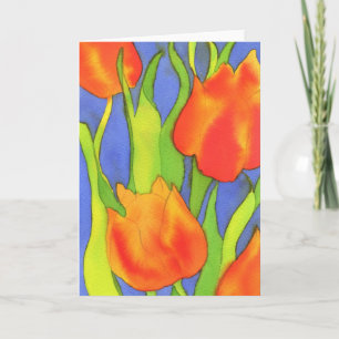 Tarjeta de felicitaciones del naranja Tulips