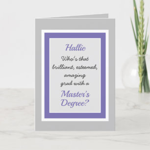 Tarjeta de felicitaciones del personalizado Master